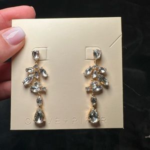 Emiko Olive + Piper gold drop earrings